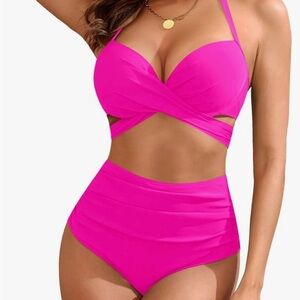 New Vibrant Pink Women's Swimwear Set
